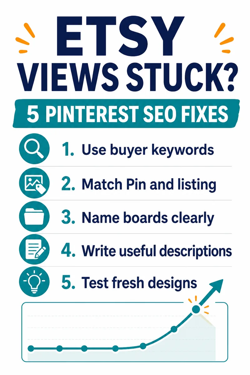 Five Pinterest SEO fixes for Etsy sellers with stuck shop views