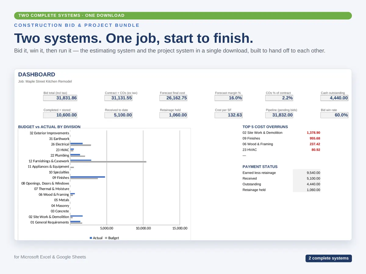 Construction Bid & Project Bundle — real screenshot 1